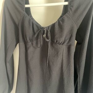 PacSun Black L.A. Hearts Textured Tie-Front Top